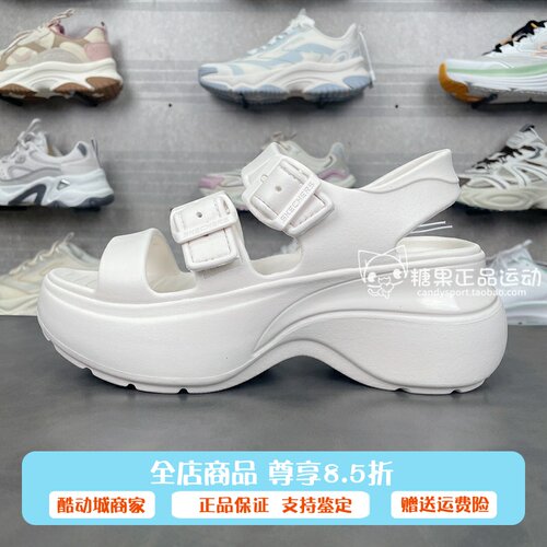 Skechers斯凯奇2025夏季女士轻质厚底增高糖果色系百搭凉鞋111619
