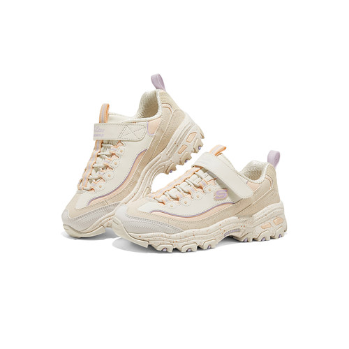 Skechers斯凯奇25夏季新款女孩透气网布拼接魔术贴老爹鞋319075L
