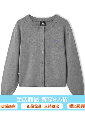 Skechers斯凯奇女士秋季圆领亲肤短款针织开衫外套毛线衣L325W036