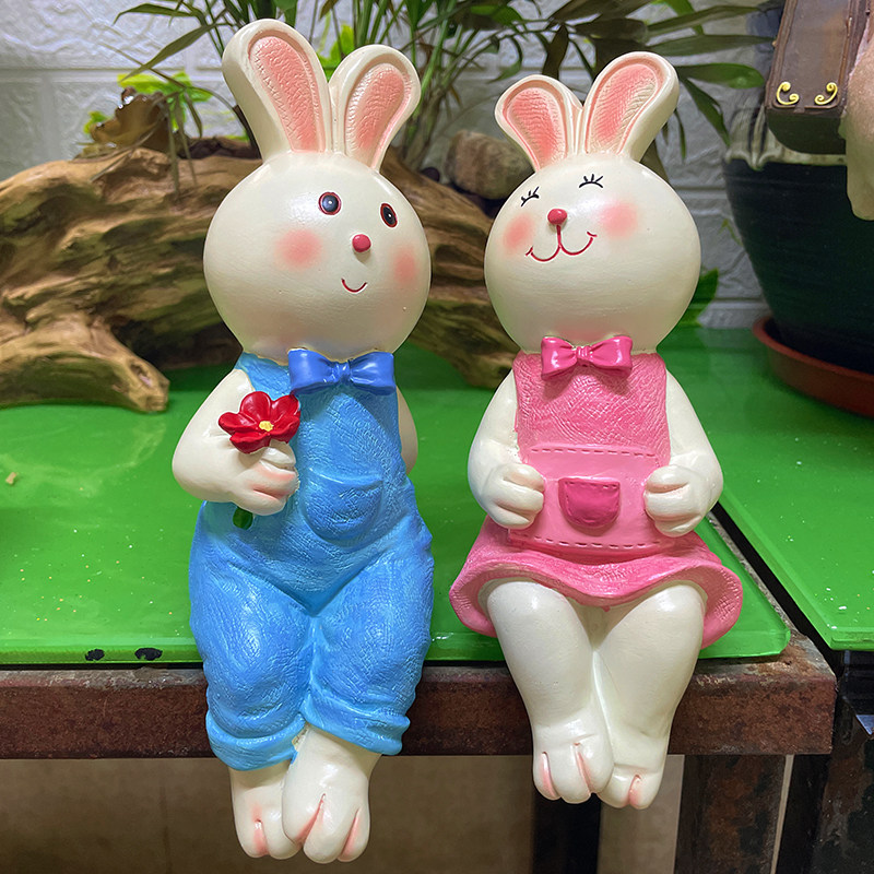 可爱卡通兔子花园庭院阳台花盆造景装饰品创意园林仿真树脂摆件,家居饰品,户外/庭院摆件,淘宝优惠券,粉丝福利购,淘宝优惠卷