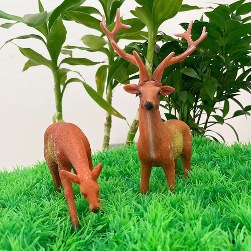 可爱仿真梅花鹿鱼缸造景装饰品