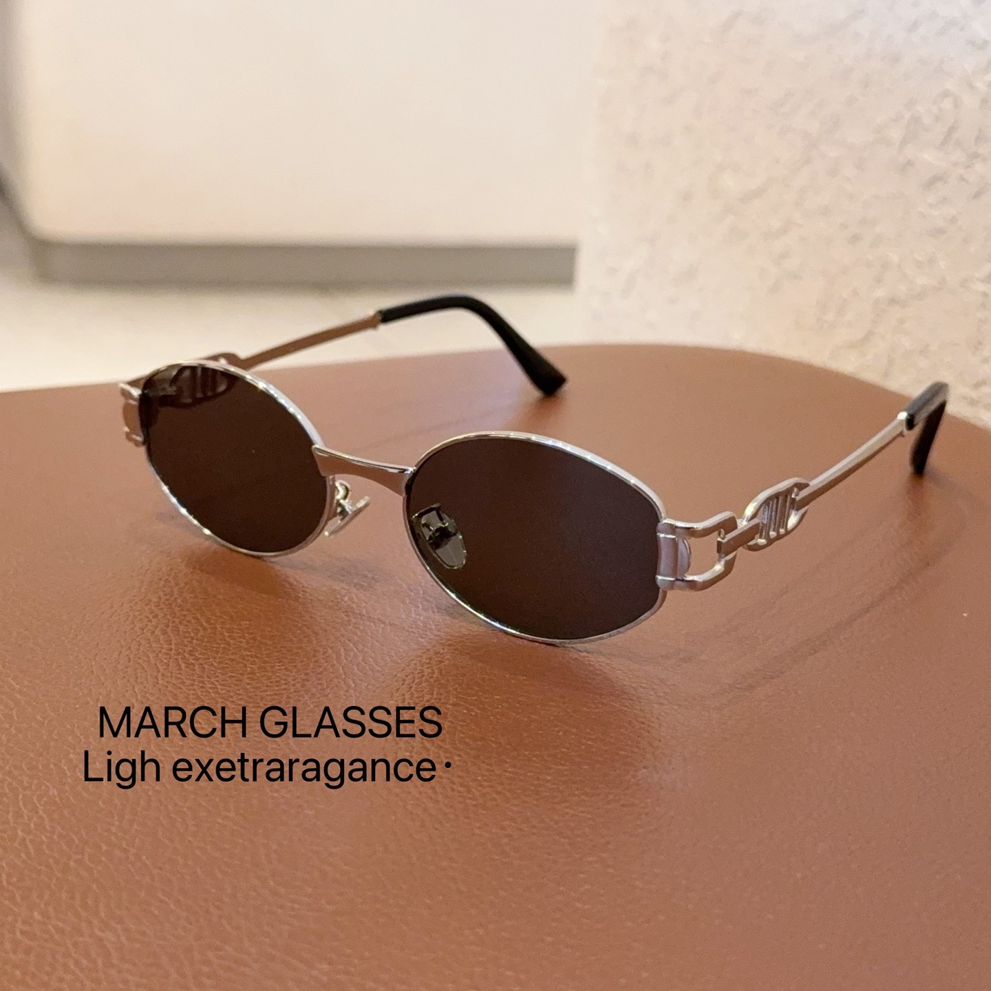 韩版复古老钱风椭圆金属墨镜Y2K时髦优雅街拍太阳眼镜防紫外线女