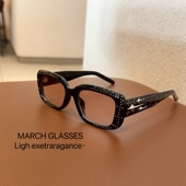 欧美方形多铆钉辣妹复古GM墨镜女潮圆脸显脸小时髦凹造型太阳眼镜