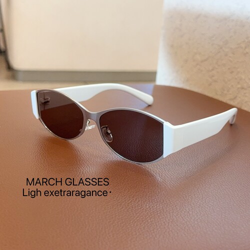 复古千禧风墨镜女ins博主同款椭圆框太阳镜遮阳个性辣妹眼镜情侣