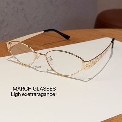 倪妮同款金属猫眼眼镜框女近视可配度数高级感素颜神器防蓝光眼镜