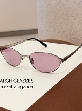2025年新品Y2k高级感金属墨镜女防紫外线太阳镜椭圆框ins时尚百搭