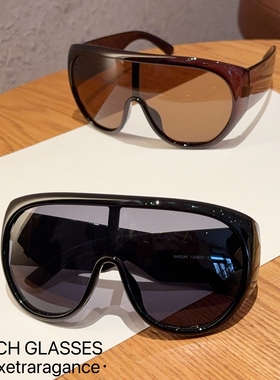 欧美风超大框飞行员遮脸方圆脸墨镜时髦复古高级感小众太阳眼镜女