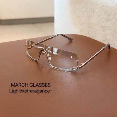 复古金属水银色半框欧美辣妹Y2K墨镜凹造型时髦街拍防紫外线眼镜