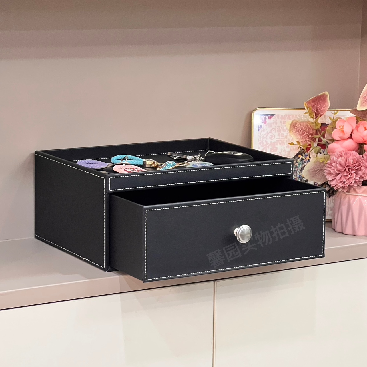 桌面抽屉式收纳盒钥匙杂物整理盒