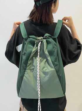 轻便运动双肩包女抽绳束口袋多用手提斜挎包旅行背包男款学生书包