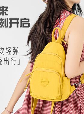 韩版时尚女生女孩轻便帆布迷你小款双肩包防水旅行通勤胸包单肩包