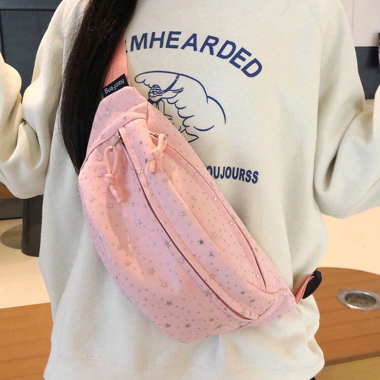 星星胸包女小众甜美百搭斜挎小背包少女风休闲腰包学生轻便单肩包