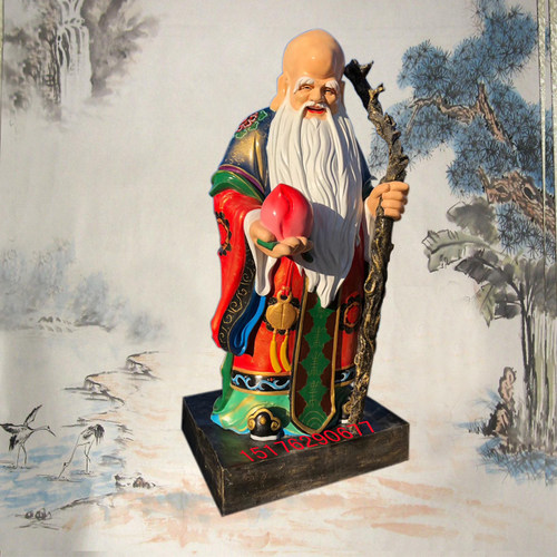 玻璃钢老寿星财神爷寺院供奉摆件
