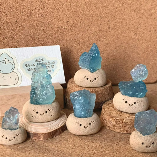 海蓝宝小豆丁装饰摆件