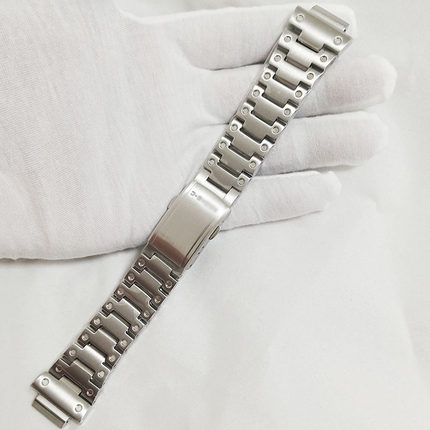 适配GM-2100表带GBM-2100实心钢带GA-2100表链快拆钢链精钢配件男