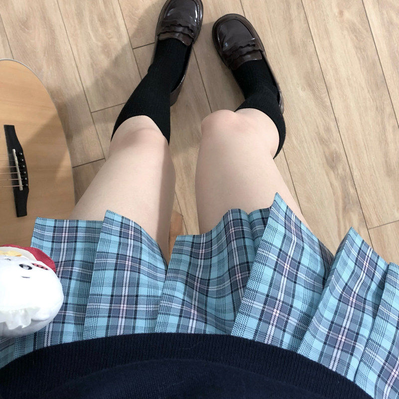 JIC【小代葱】火星原创jk制服裙正版夏日系浅绿色校供感格裙半身