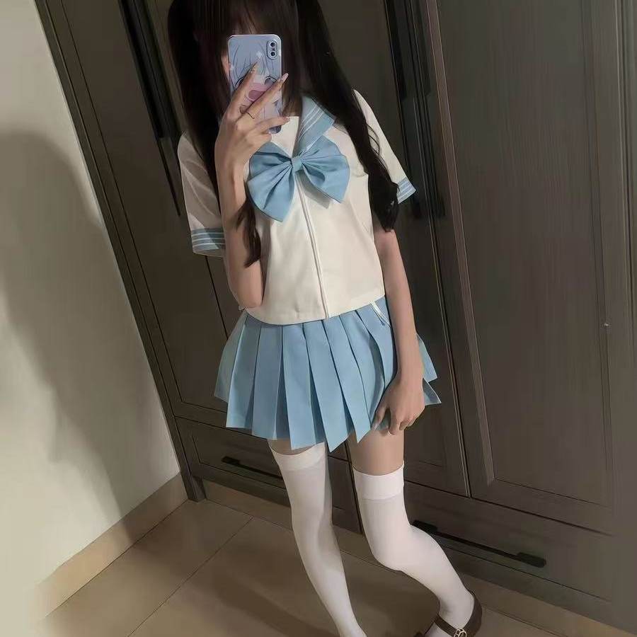 JICjk制服套装蓝色三本基础可爱甜美水手服夏季软萌可爱少女学生