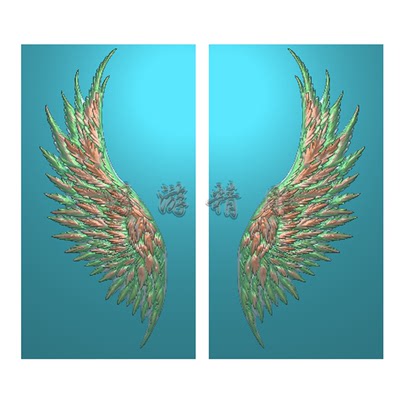 翅膀精雕图 铝雕门 灰度图 铜铝 底纹纹理 雕刻图JDP 5.21