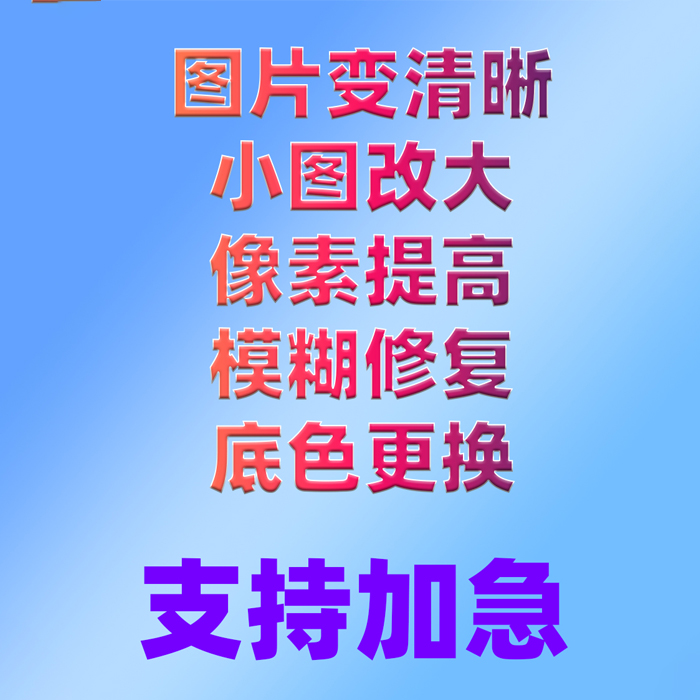 图片清晰度提升模糊低像素处理照片变转高提高分辨率修改尺寸
