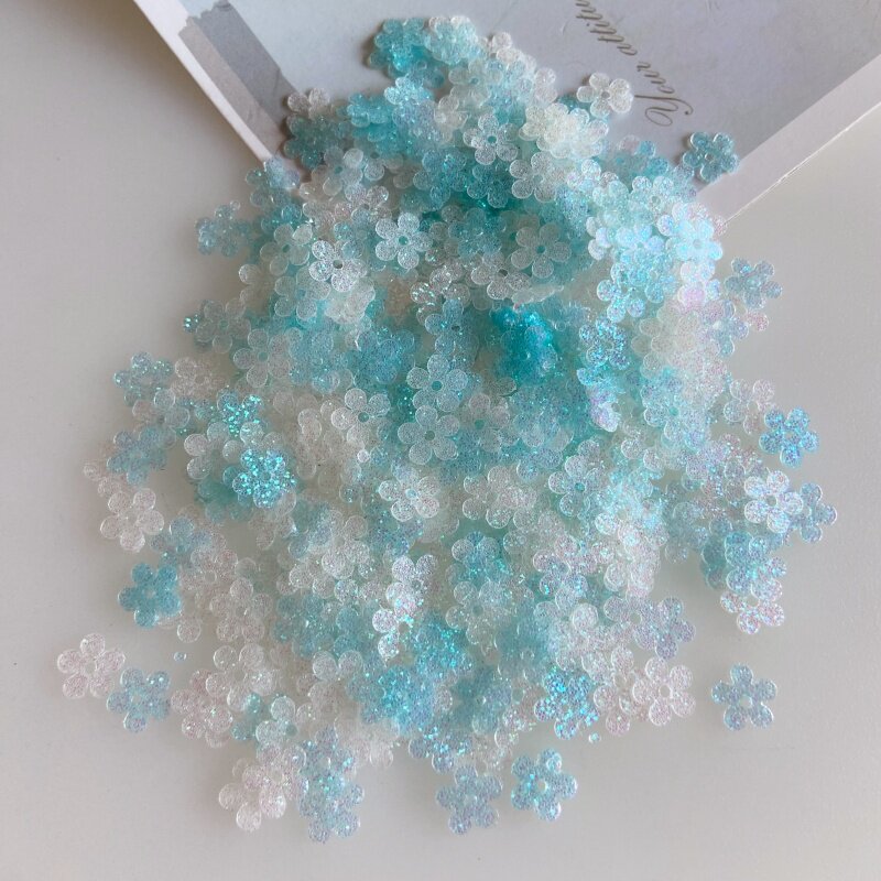 7MM金葱粉中孔小梅花手缝亮片服装辅料滴胶饰品配件填充美甲材料