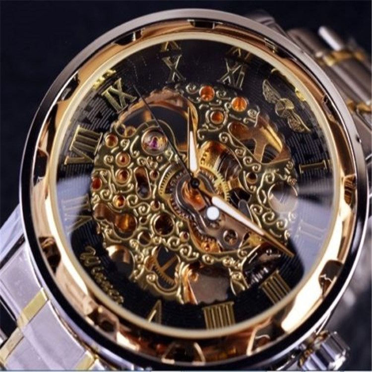朋克手动机械表天逸镂空休闲手表