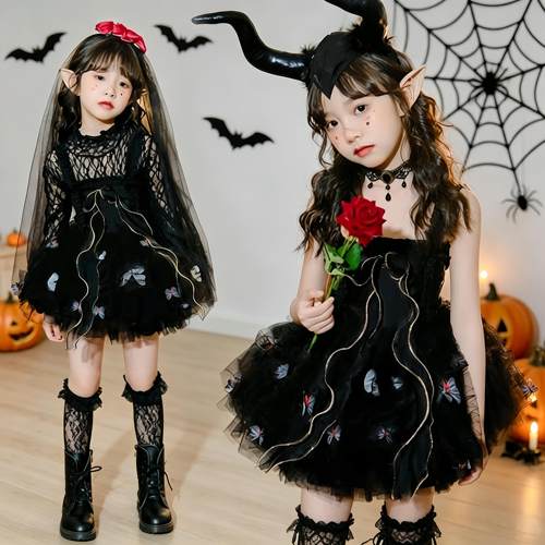 万圣节儿童服装女孩恶魔c