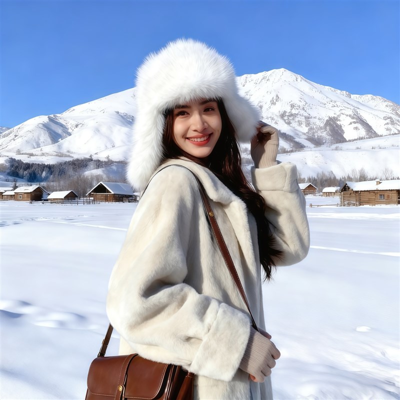 东北防寒帽子毛茸茸护耳雷锋帽加厚哈尔滨雪乡装备户外冬天保暖帽