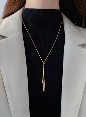 毛衣炼大气高级感秋冬款女士项炼轻奢小众长款搭配打底衫配饰