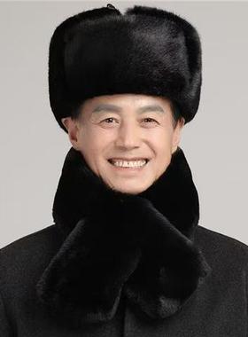 冬季保安棉帽黑色加厚栽绒雷锋帽东北皮帽防风保暖执勤抗寒棉帽子