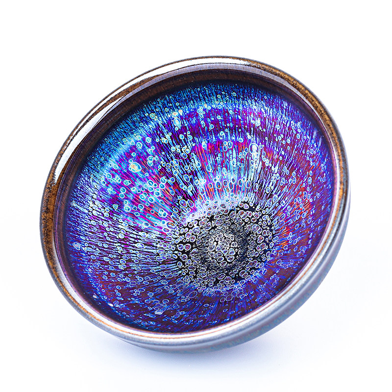 「锦绣」丁长生七彩曜变建盏茶杯主人杯建阳建窑茶盏个人专用茶具