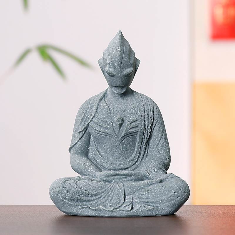 仿真石雕奥特曼鱼缸摆件桌面绿植盆栽造景庭院花园装饰佛像工艺品