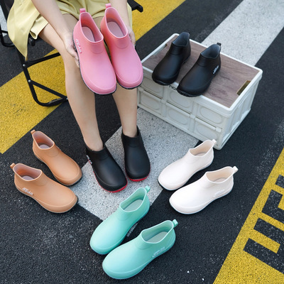 浅口雨鞋女款时尚防滑防水耐磨软底水鞋雨靴雨季短筒厨房工作胶鞋