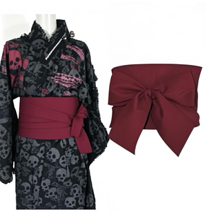 可定制颜色 纯色棉麻超宽布腰封蝴蝶结腰带搭配和服cos百搭腰带女