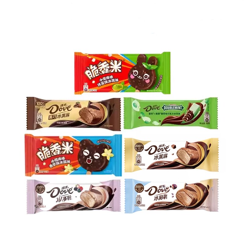 包邮10支 德芙脆皮巧克力冰淇淋50g香草雪糕黑巧脆脆酥米巧克力