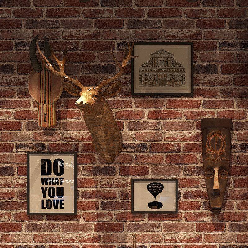 复古个性发廊砖纹砖头砖块壁纸中式3d立体餐厅美发理发服装店墙纸,家装主材,无缝墙布/无缝壁布,淘宝优惠券,粉丝福利购,淘宝优惠卷