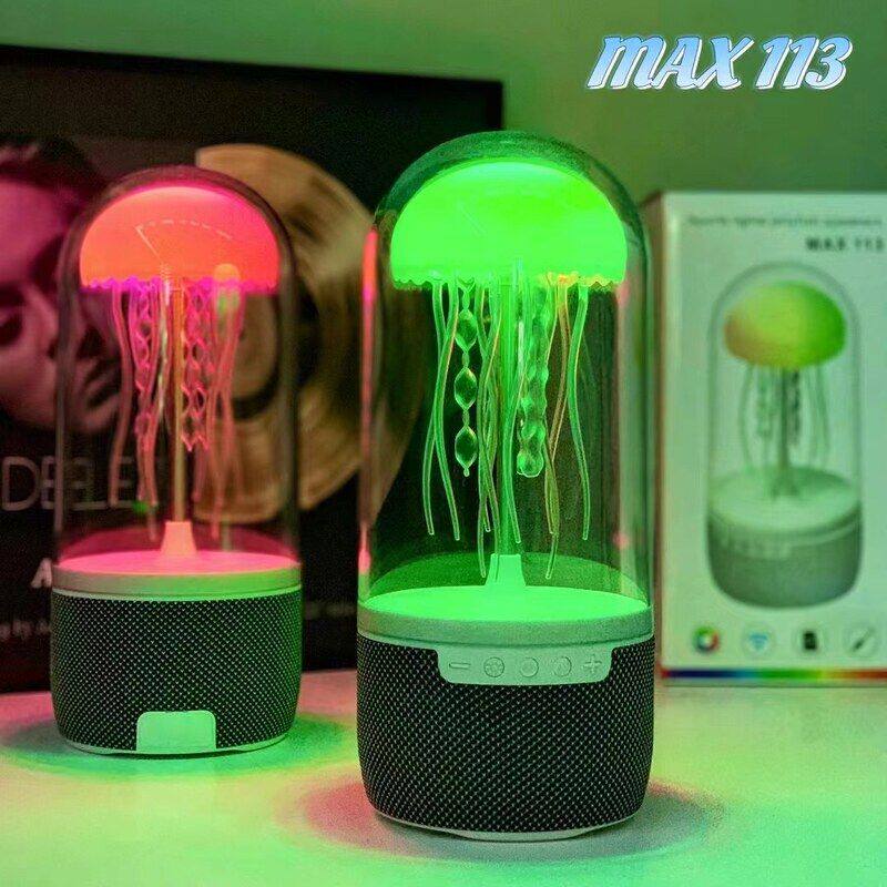 跨境新品MAX113水母蓝牙音响随音而动蓝牙节奏音箱桌面氛围灯家