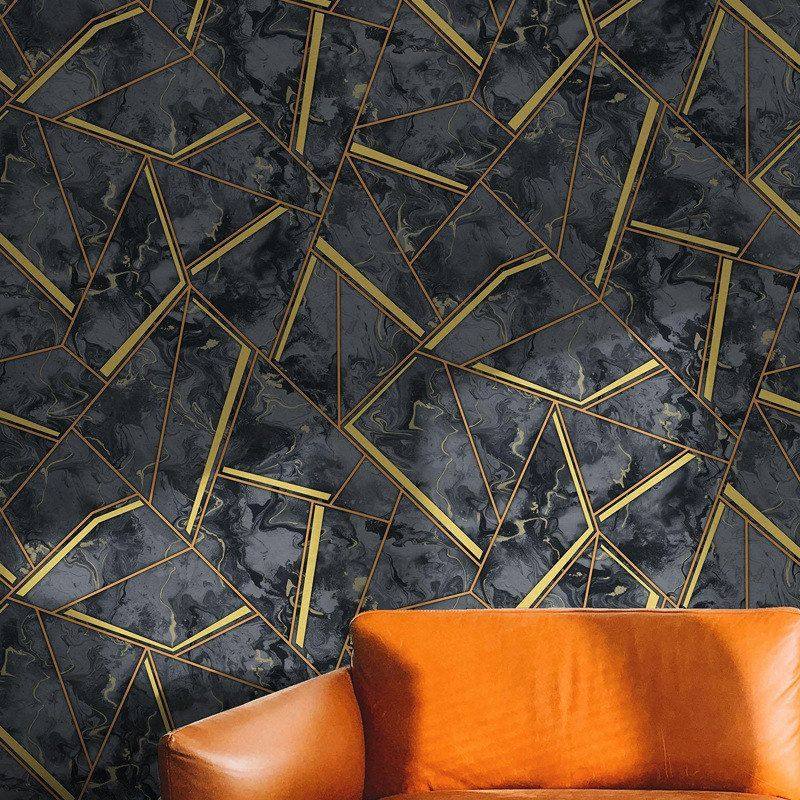 简约3d几何线条墙纸不规则条纹PVC防水背景墙壁纸客厅wallpaper