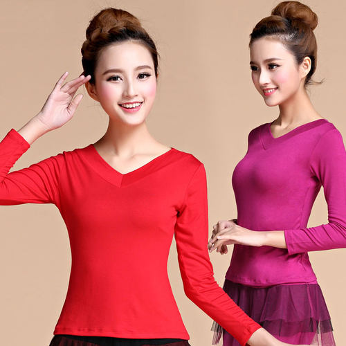 广场舞服装新款上衣拉丁舞蹈成人
