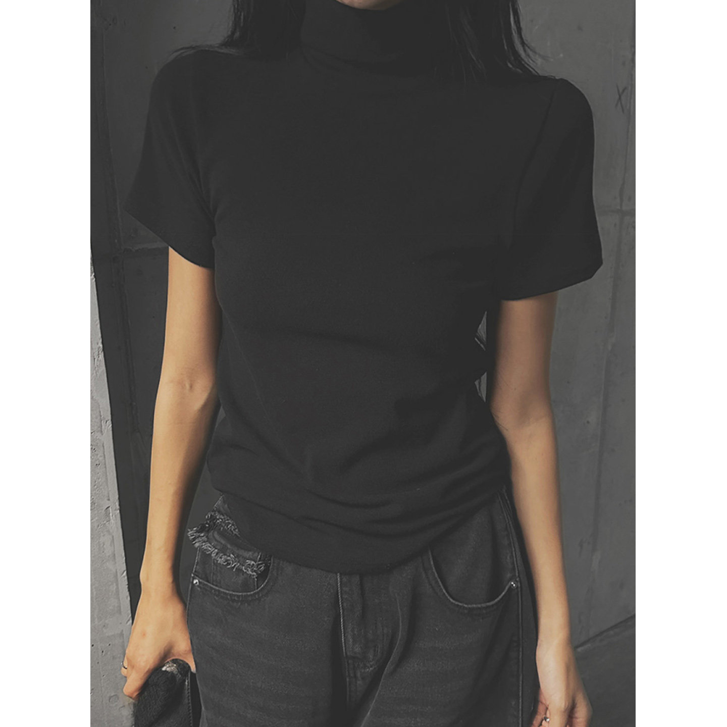 鬼鬼家正品韩代东大门冬 girl日常基础款羊毛混纺宽松贴合短袖T恤,女装/女士精品,T恤,淘宝优惠券,粉丝福利购,淘宝优惠卷