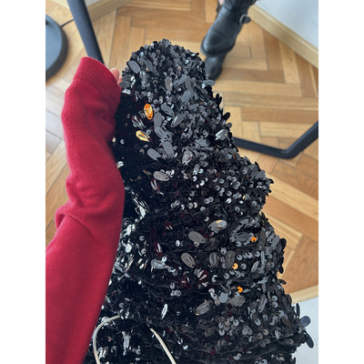 少量现货韩代东大门冬 内里加绒闪闪bling亮片松紧腰长裙半身裙