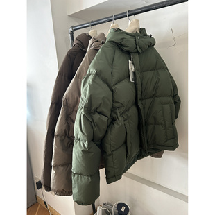 少量现货正品韩代东大门简约风立领连帽可拆卸鹅绒羽绒服保暖外套