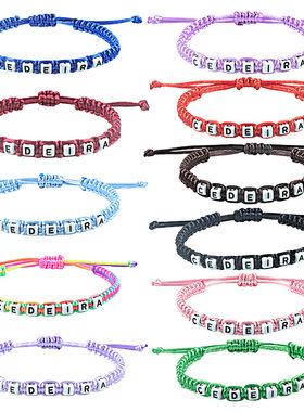 外贸新款字母编织手绳彩色绳子编织手链工厂现货跨境货源