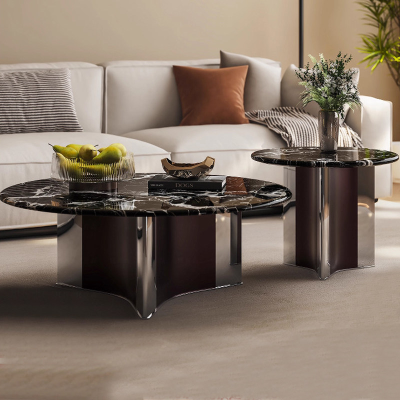 意式轻奢极简天然黑玫瑰奢石高级感客厅家用小户型新款小茶几组合,住宅家具,茶几,淘宝优惠券,粉丝福利购,淘宝优惠卷