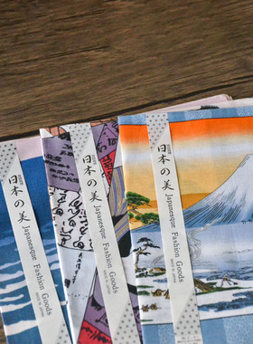 日本TRATAN浮世绘手帕浮世绘长条手绢樱花方巾纯棉吸汗柔软毛巾礼