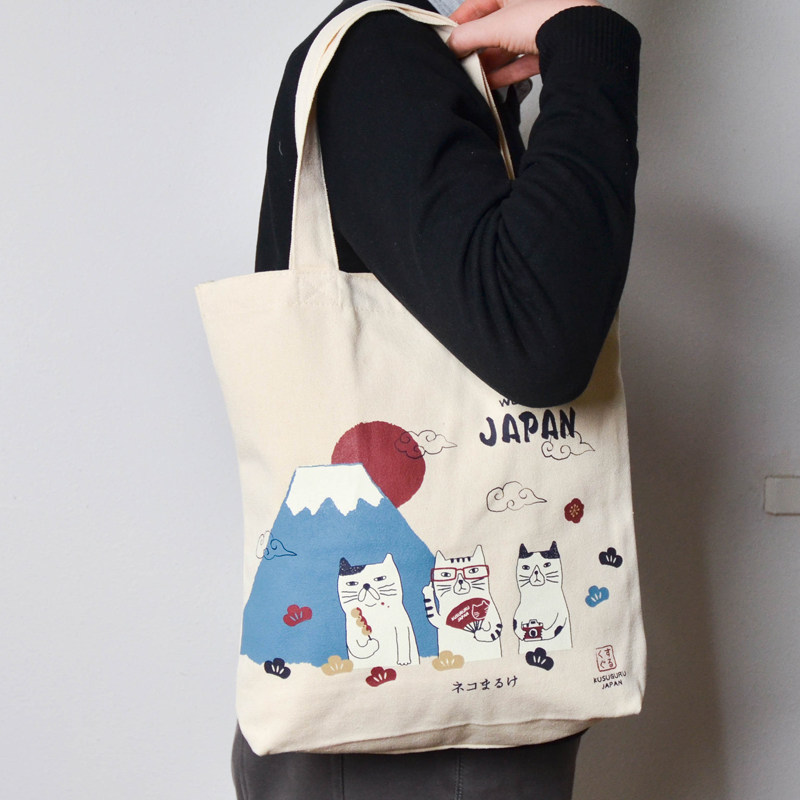 日本进口猫咪帆布包可爱缘起物卡通日式大容量帆布袋通勤上班学生,箱包皮具/热销女包/男包,时尚帆布包,淘宝优惠券,粉丝福利购,淘宝优惠卷