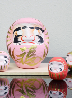 日本一千乃大门屋达摩不倒翁摆件和纸开运招福许愿可爱新年礼物