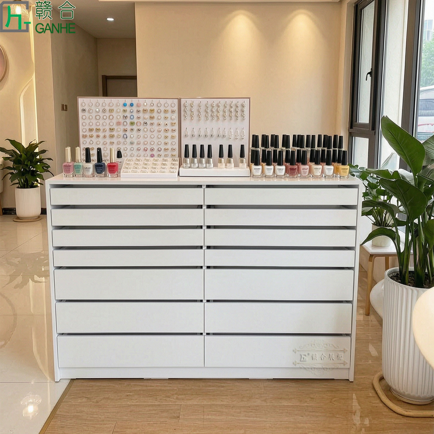 赣合美甲店多抽屉收纳柜储物定制图片