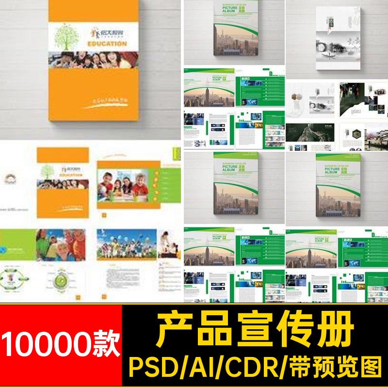 公司企业产品宣传单画册PSD CDR AI封面内页版式排版设计素材模板