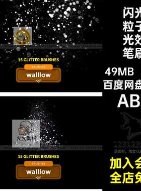 闪光粒子光效笔刷特效PS15款亮片Photoshop尘绘画后