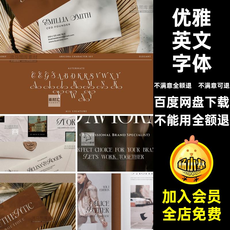 婚礼支持素材设计库字体现代安装包杂志品牌标题英文衬线PSAI优雅